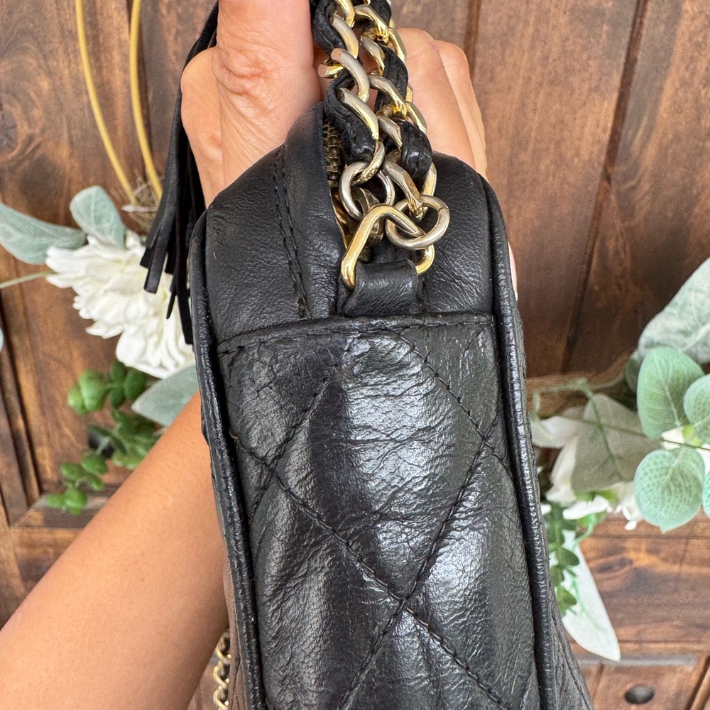 CHANEL Black Quilted Camera Bag with Iconic CC Logo - Picture 6 of 16